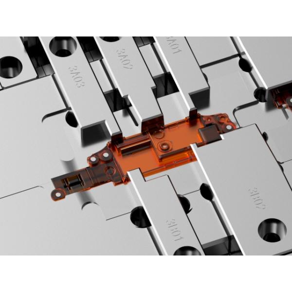 OEM / ODM : Cold Runner Injection Molding & Transparent Glasses Middle Bracket 1*2 No.23058-B