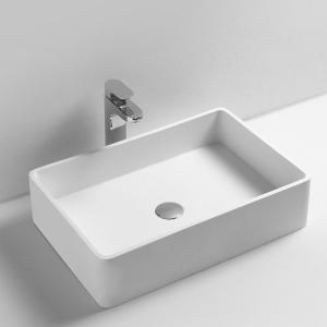 Wholesale Rectangle Counter Top Basin / Stone Resin Wash Basin Solid Surface from china suppliers