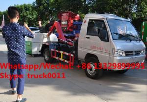 Factory sale Bottom price KAMA mini 3m3 hook lift trash truck,FOT SALE! KAMA gasoline mini wastes collecting vehicle