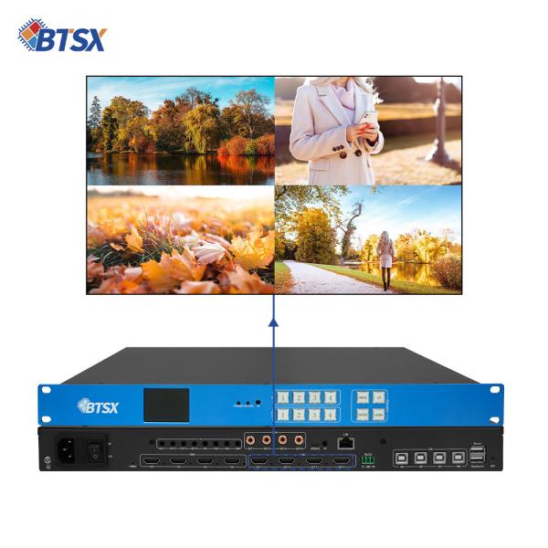 Quality Seamless KVM Audio Video Matrix Video Wall Controller 4x4 2x2 1x4 4K60 HDMI PIP Editable with 4 HDMI 2.0 Input for sale