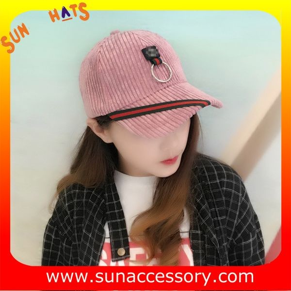QF17046 Sun Accessory customized corduroy baseball cap, embroidered logo on the cap