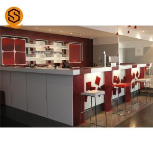 Seamless Joint Solid Surface Bar Counter Easily Repairable 4500×800mm