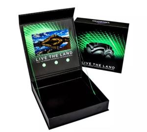7 HD auto play LCD video box, light-operated or magnet control cardboard LCD video gift box
