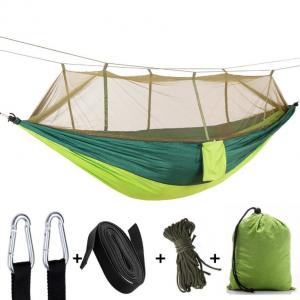 China Outdoor Portable Camping Hammock With Mosquito Net Ultra Light Nylon Green on sale