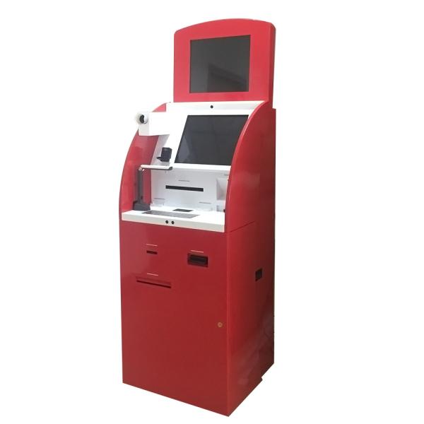 Quality Dual Screen Airline Check In Kiosk Lobby Style Floor Standing Installation for sale