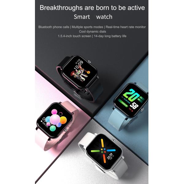 Full Touch Smartband Watch Bluetooth Music Playback Temperature Detection Health Tracker