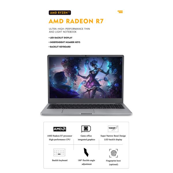 4GB 8GB 16:9 SSD 15.6 Inch Ultra Slim Notebook Laptop Wireless For Student