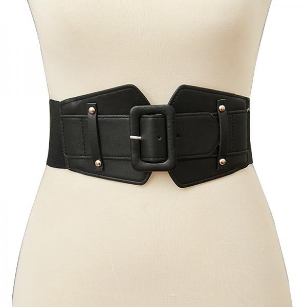 7.5cm Wide Women Elastic Belts 78cm Buckle Free Elastic Waist Belt