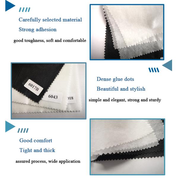 Highly Knitted Fabric Interfacing Adhesive Shirt Collar Fusing for Garment Industry