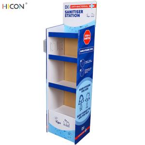 China Customized Floor Blue 4 Tier Cardboard Corrugated Display Stands on sale