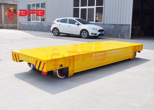 Wireless Motorized Automated Guided Carts Material Handling Rail Flatbed Trolley