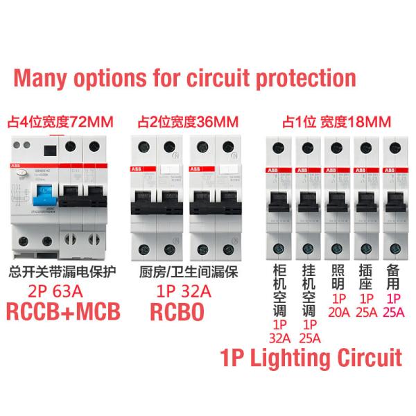 ABB S201S202S203S204 Miniature Circuit Breaker , MCB Circuit Breaker 1~100A 1 2 3 4P 1P+N