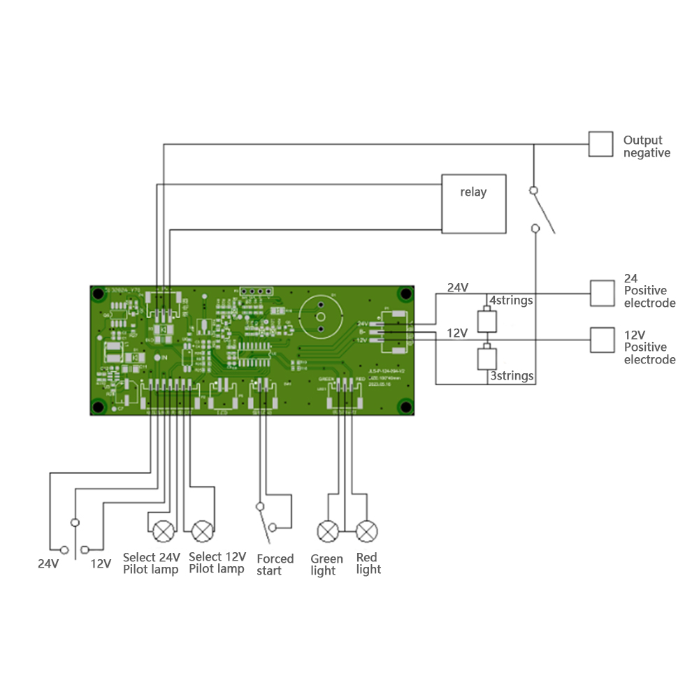 8S-16S Lifepo4 Bms Board With 24V-60V 100A Common Port Switch and Temperature Sensor