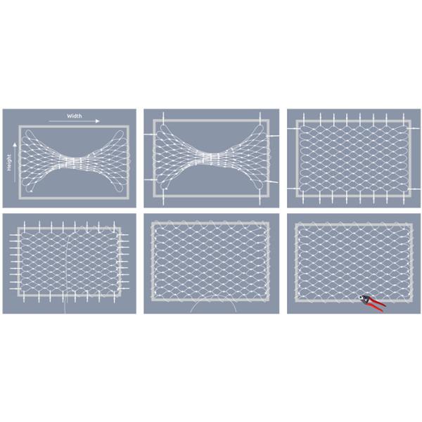 1.5mm Diamond Stainless Steel Wire Rope Mesh Installed Onto Balustrade