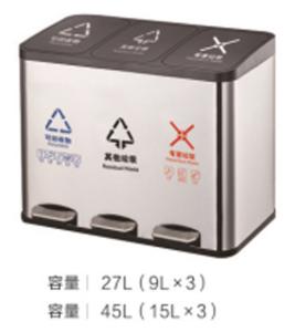 Wholesale Outdoor 27L Recycling Trash Can Classified Metal Garbage Bin from china suppliers