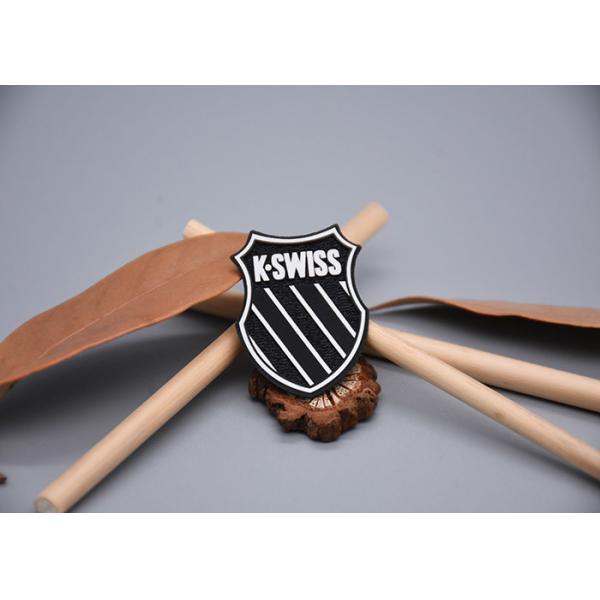 Woven Fabric Heat Transfer Patches With Printed Silicone Logos