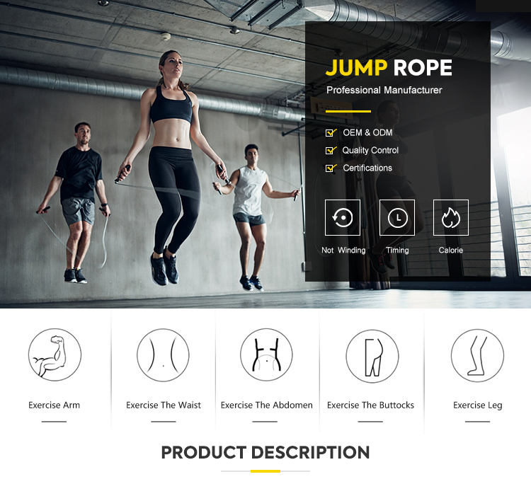 OEM Cordless Digital Jump Rope Calories Calculation Battery Operated Skipping Rope