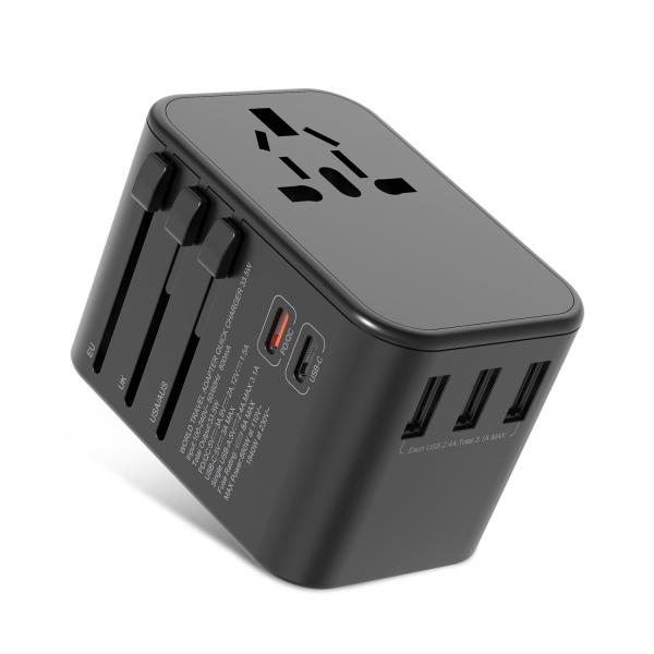 Quality Dual C33.5W PD Universal Travel Adapter Electric Plug Socket for sale