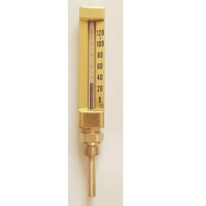 China Liquid Filled Glass 200mm 120deg V Shape Mercury Filled Thermometer 3/8BSP on sale
