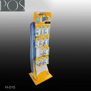 Wholesale Corrugated paper full color printing floor display stand with hooks for pens from china suppliers