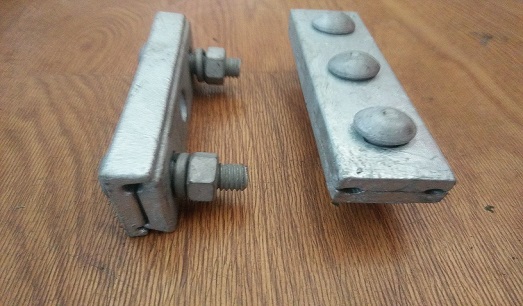 Steel Power Line Fittings Three Bolt Suspension Guy Cable Clamp For ADSS Cable