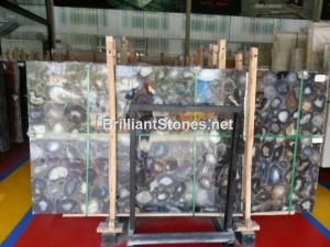 China Natural Blue Agate Semiprecious Stone Slab,Blue Agate,Solid-Body Base,Not Translucent on sale