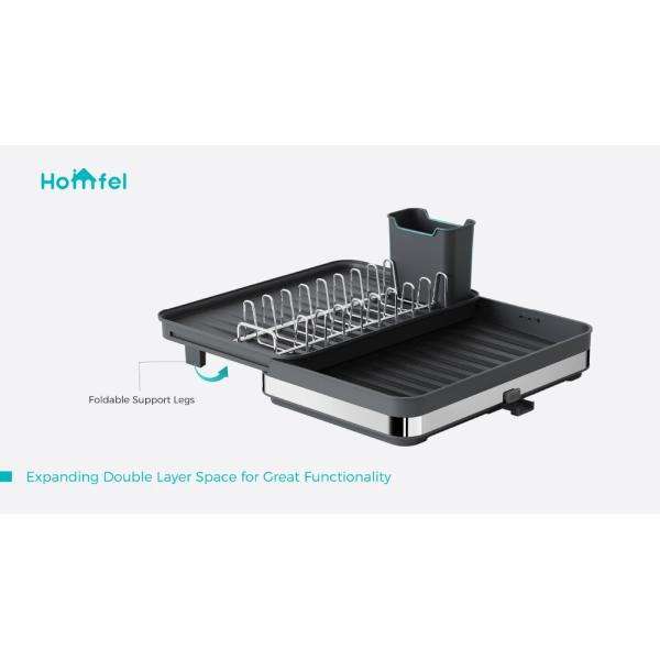 Space Saving Steel Kitchen Dish Rack For Kitchen Organization And Storage