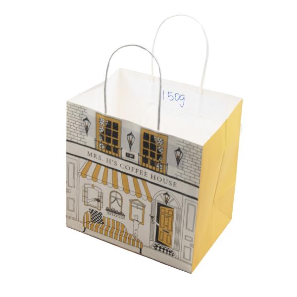 Recycled Kraft Paper Bags For Restaurant Takeout Shopping With Handle Custom Printed