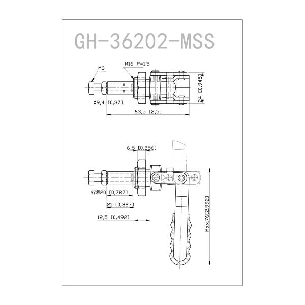 Small Duty 91kg SUS304 Hold Down Toggle Clamp