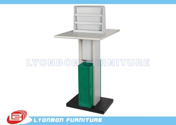 Quality Public Place Service Advertisement Display Stands With White Green MDF for sale