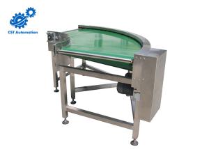 PVC Belt 90 Degree Curve Conveyor , 90 Degree Turn Conveyor Green Color