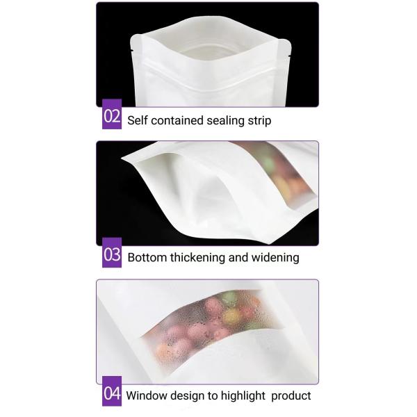 Custom Printed Biodegradable Custom Zipper Bag Pouch Flat Bottom Kraft Tea Bag