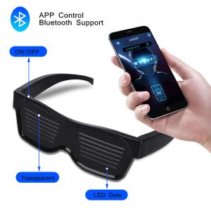 China Magic Scrolling LED Glowing Glasses , Rechargeable Led Message Glasses on sale