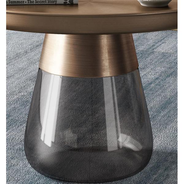 Brushed Brass Stainless Steel Top Bell Side Table Nordic Round