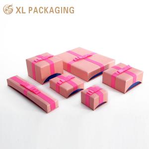 China Hard Custom Printing Small Gift Cardboard Drawer Paper Box With Bow for Jewelry Packaging on sale