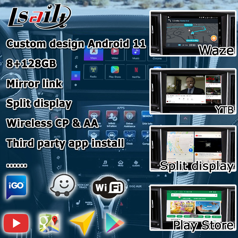GPS carplay interface , 8+128GB Android 11 navigation box interface for Infiniti Q50 / Q60