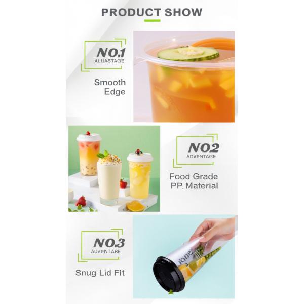 12oz 16oz 32oz Thick Plastic pp Injection Cup Transparent Custom Smoothie Milk Tea Boba Cups