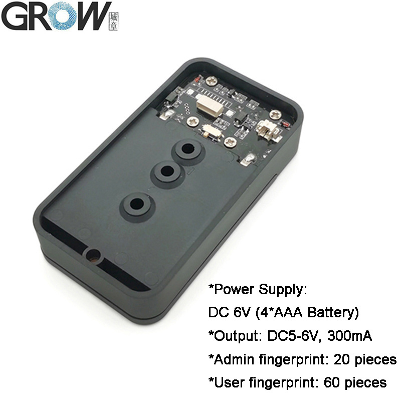 Grow K236-a+R502-a DC6V 4*AAA Fingerprint Control Board with Battery Case