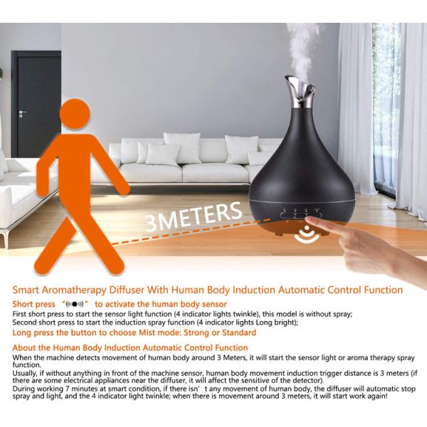 300ml Wood Grain Smart Sensor Ultrasonic Aromatherapy Diffuser