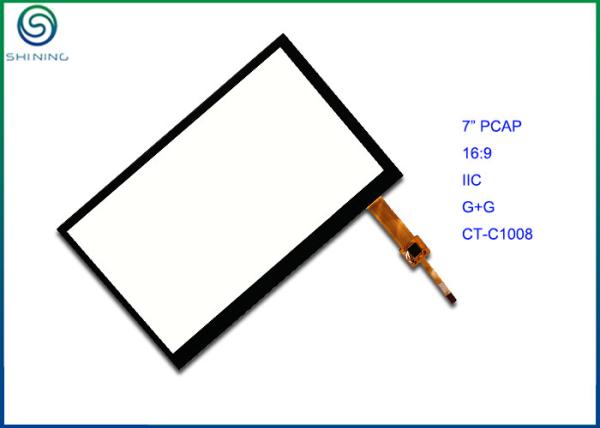 Quality IIC Interface PCAP Projected Capacitive Touch Screen , 7" Touch Panel With Aspect Ratio 16:9 for sale