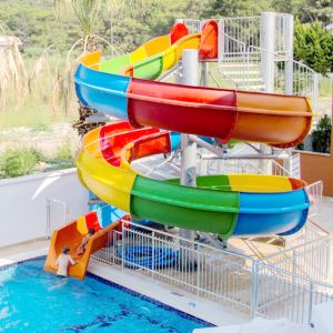Wholesale Exciting Fiberglass Pool Slide With Water Spray Safety Handrails For 1-2 People from china suppliers
