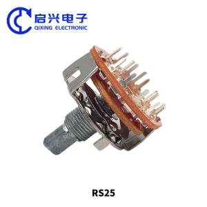 China 2pcs RS25 Rotary Band Switch 2 Pole 6 Position DC30V 0.3A on sale