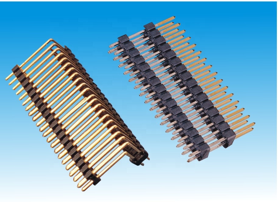 2.54mm Pin Header Dual Row Stright Type Gold Plated LCP Pcb Connector