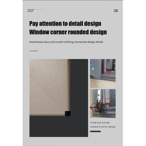 Wind Pressure Resistance Level 9 Triple Glazed Casement Windows for Custom Production