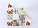 152x152mm White Clay Interior Wall Tiles with Geometric Patterns