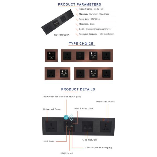 desk wall socket / table power plugs for hotel furniture with usb port