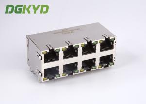 China Stack RJ45 Connector Dual Deck 2X4 Y/G RoHS 0879-2D4R-56 Plug Modular jack Rj45 on sale