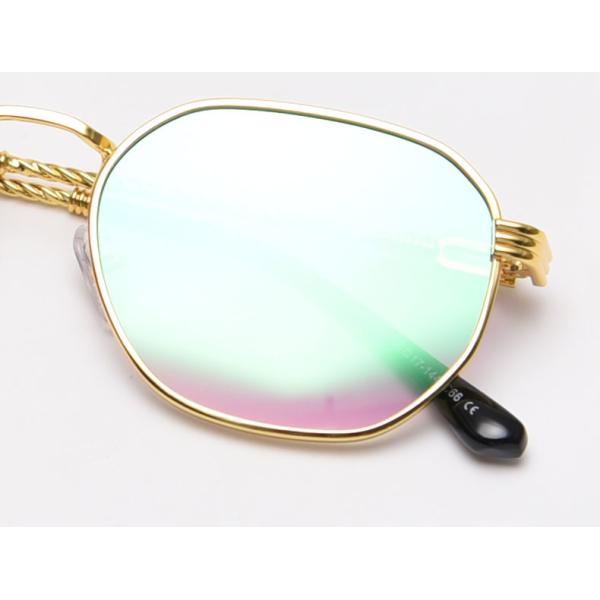 Men Women Polygon Frame Sunglasses Reflective Personality Small Frame Plain Lens Glasses