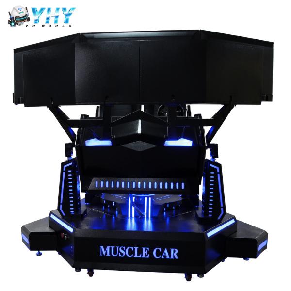 2 Players Three Screen Racing Simulator Adjustable Driving Game Steering Wheel Simulator