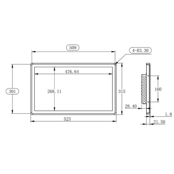 21.5-Inch Windows Touch Embedded Screen for Entertainment Systems, Corporate Training Interfaces, Hospitality Solutions, and Industrial Dashboards